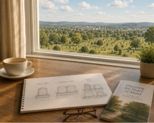 Burial planning materials overlooking cemetery landscape in Schenectady, NY