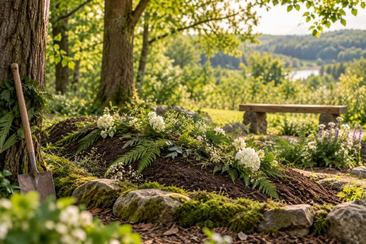Peaceful natural burial setting for family remembrance in Schenectady, NY.